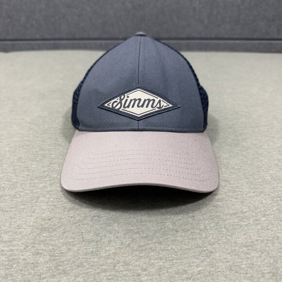Simms Fishing Products Trucker Hat Navy Blue & Grey Outdoor Gear Performance - Picture 1 of 8